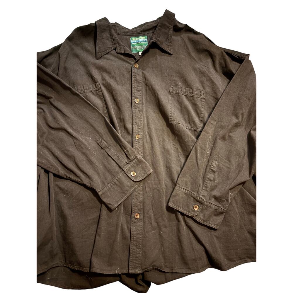 Big Bud Press Overshirt 6XL Black Cotton Button Front Made in USA